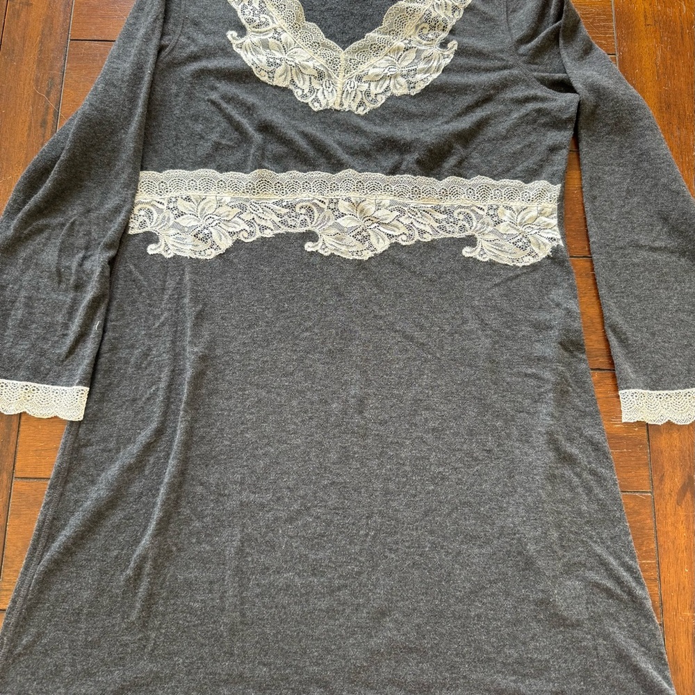 Gray Soma nightgown with Lace Accents